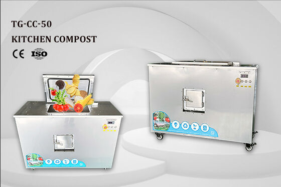 TOGO TG-CC-50 Compostor de resíduos orgânicos de aço inoxidável 304 com capacidade de 50 kg e 21-24 horas de processamento