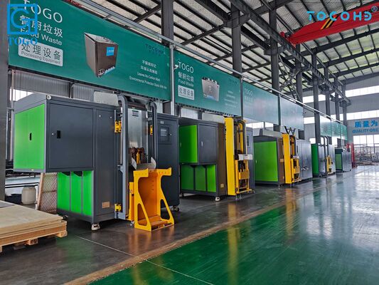 TOGO TG-CC-200S Dispositor de resíduos alimentares de 200 kg/dia com funcionamento inodoro e máquina de compostagem de resíduos de cozinha controlada por PLC